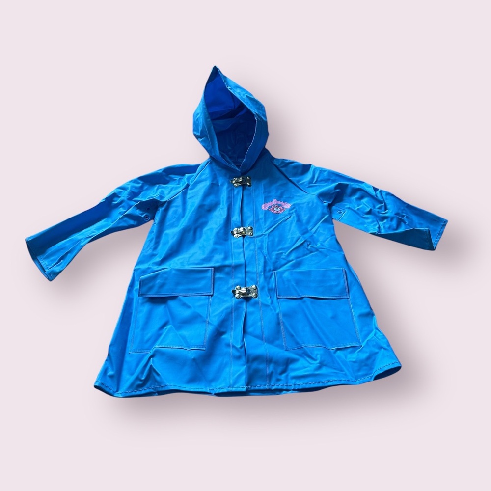 Vintage 1983 Cabbage Patch Kids Doll Pink And Blue Vinyl Raincoat Size 4